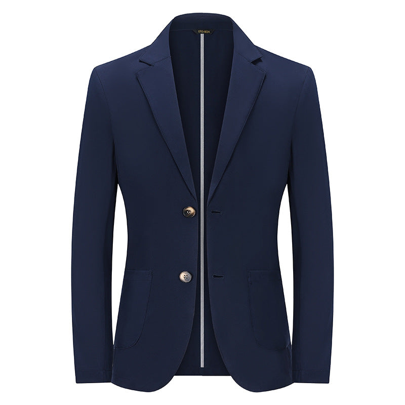 Men's Modern Slim-Fit Blazer with Narrow Lapel and Patch Pockets Mune Fashion