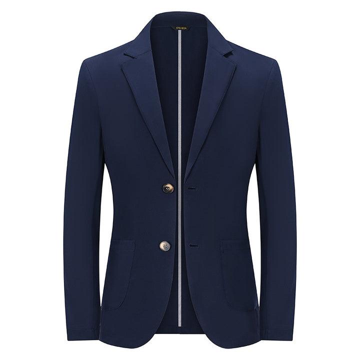 Men's Modern Slim-Fit Blazer with Narrow Lapel and Patch Pockets Mune Fashion
