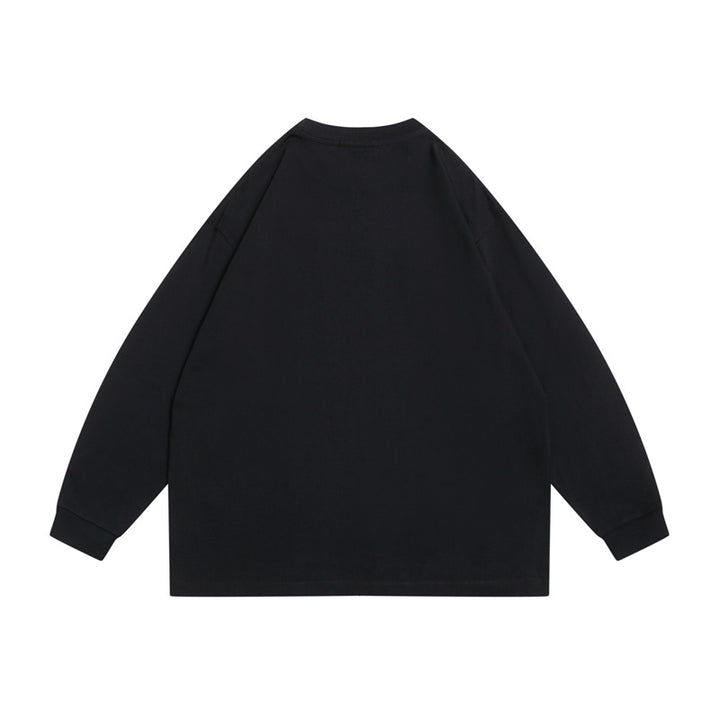 Unisex Oversize-Long Sleeve Shirt made of heavy cotton blend with round neck and ribbed cuffs Mune Fashion