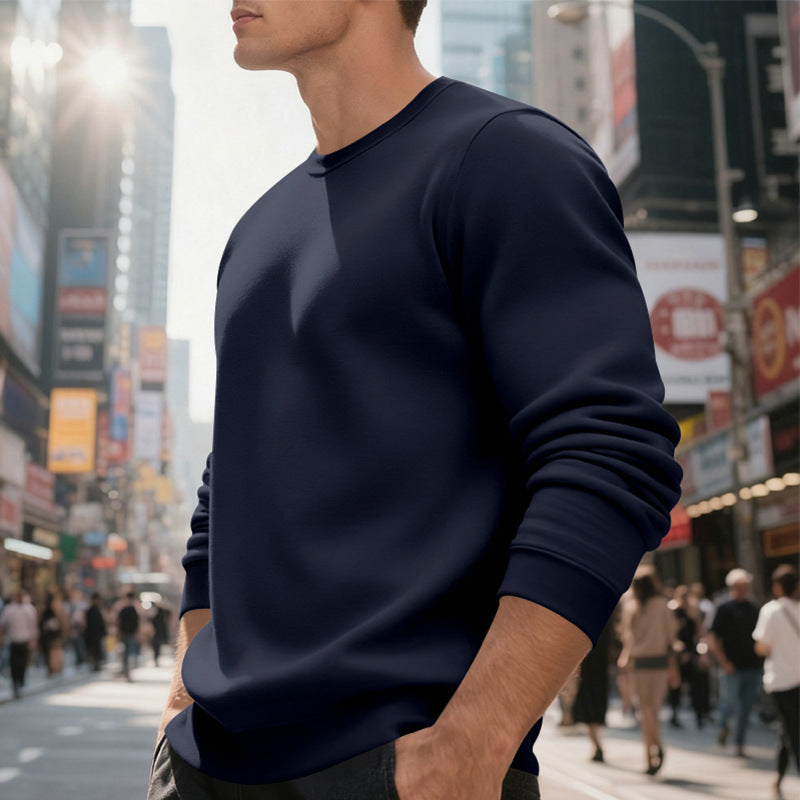 Men's soft crewneck sweatshirt made of cotton blend with ribbed cuffs and relaxed fit Mune Fashion
