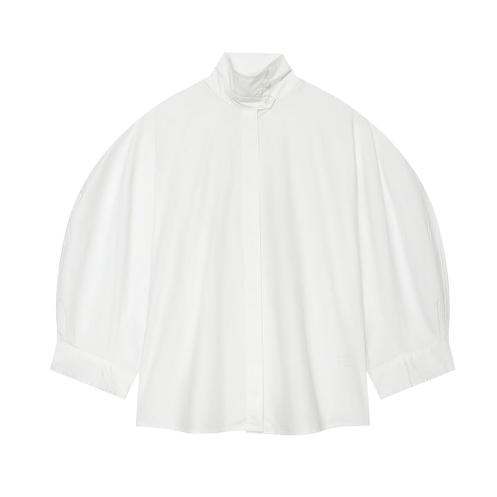 Women Water-Repellent Cape with Stand Collar and Half-Length Sleeves Mune Fashion
