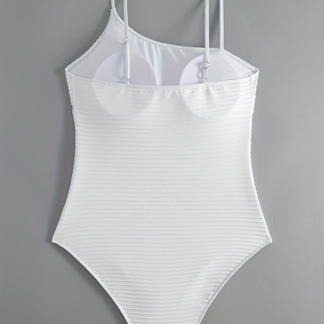 Women's One-Piece Swimsuit with Sophisticated Stripe Pattern Mune Fashion