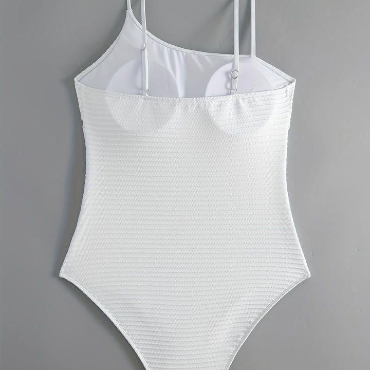 Women's One-Piece Swimsuit with Sophisticated Stripe Pattern Mune Fashion