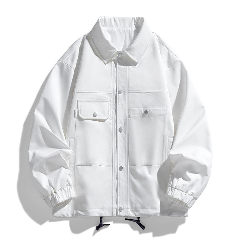 Men's faux velvet bomber jacket in oversized boxy cut with two-way zipper & elastic hem Mune Fashion