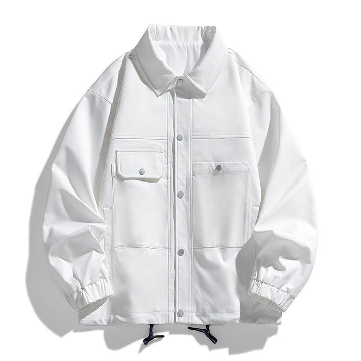 Men's faux velvet bomber jacket in oversized boxy cut with two-way zipper & elastic hem Mune Fashion