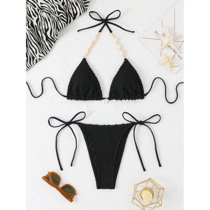 Women’s Crochet Bikini Set with Adjustable Side Ties and Unique Design Mune Fashion