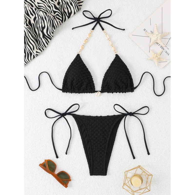 Women Triangle Bikini with sophisticated crochet look Mune Fashion