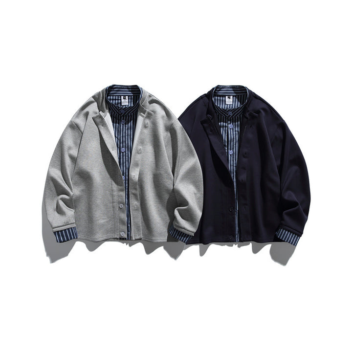 Men's two-layer transitional jacket with integrated shirt insert Mune Fashion