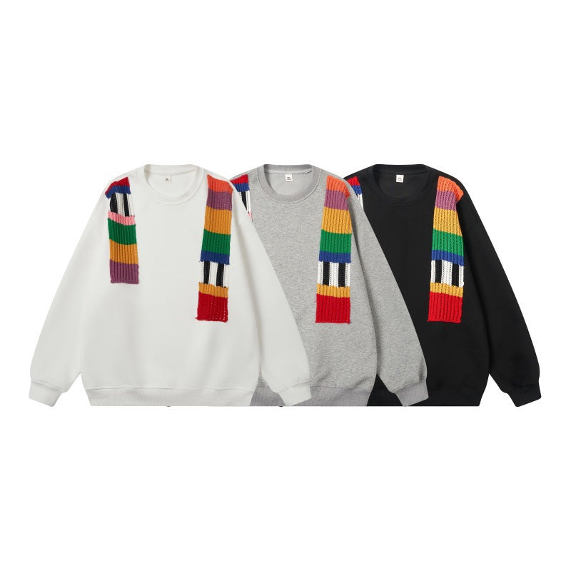 Unisex Oversized Sweatshirt with knitted applications and round neck Mune Fashion