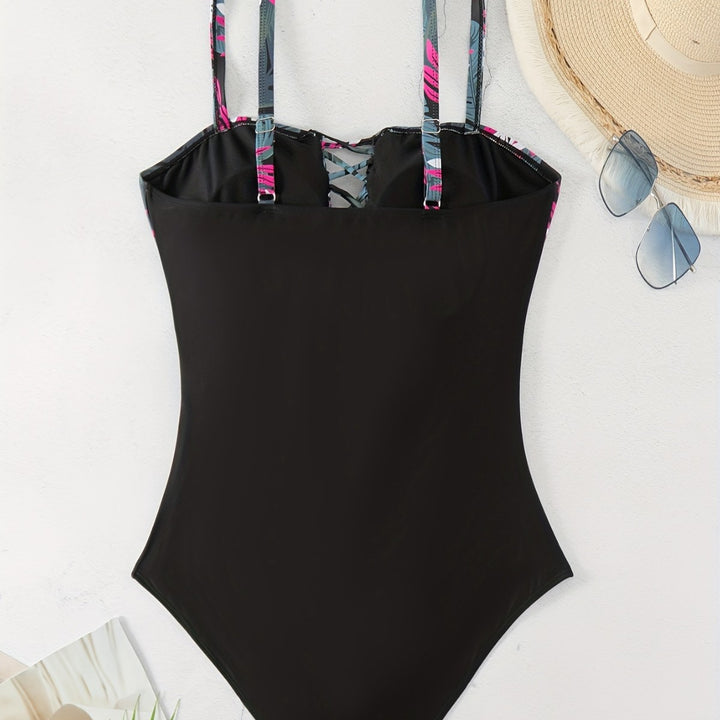 Women’s one-piece swimsuit with floral design and modern back system Mune Fashion