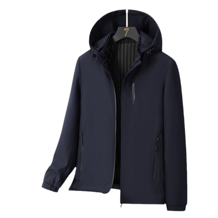 Men's Minimalistic Hooded Softshell Jacket with Sealed Zippers and Elastic Cuffs Mune Fashion
