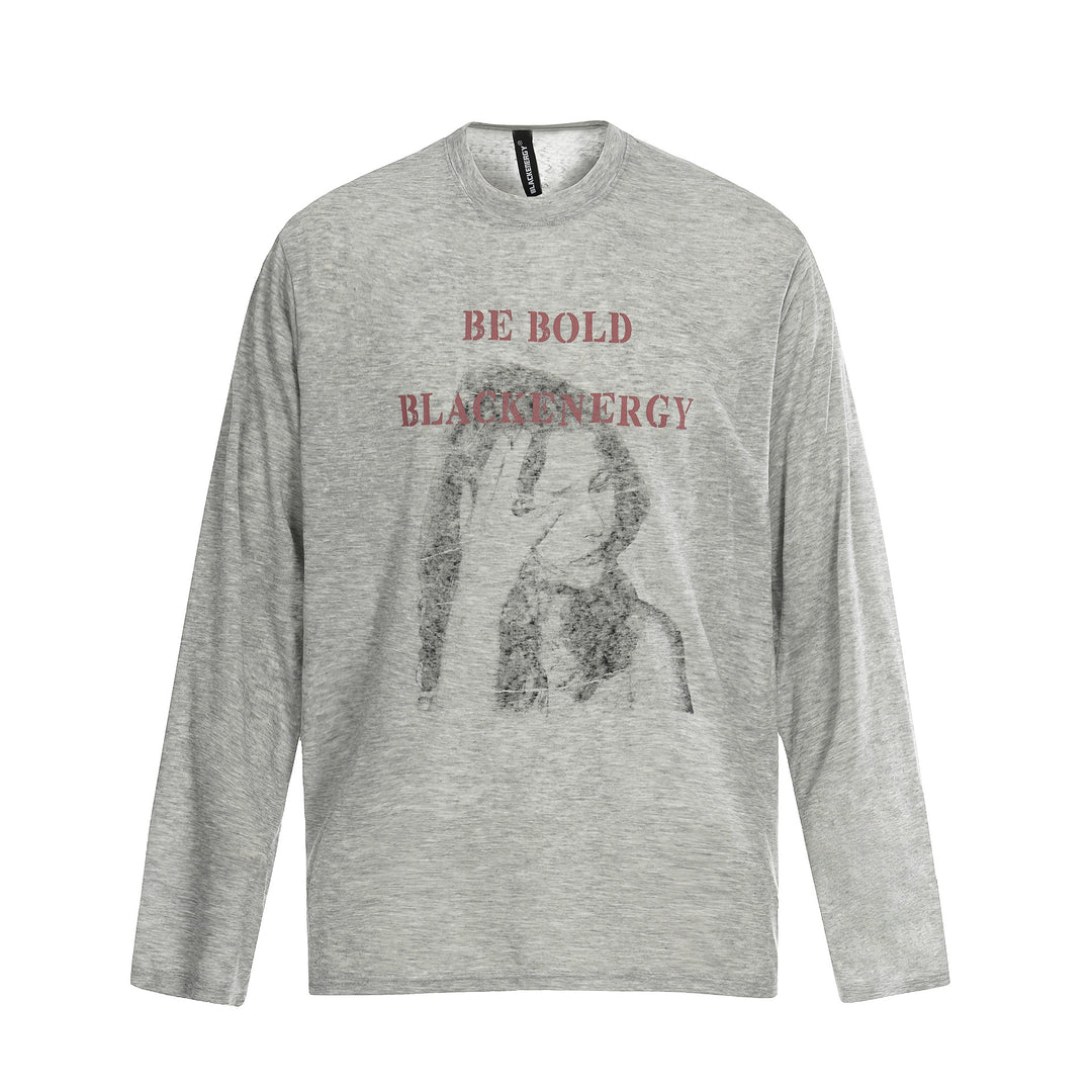 Unisex Long-Sleeve Cotton Shirt with Vintage Print and Relaxed Fit Mune Fashion