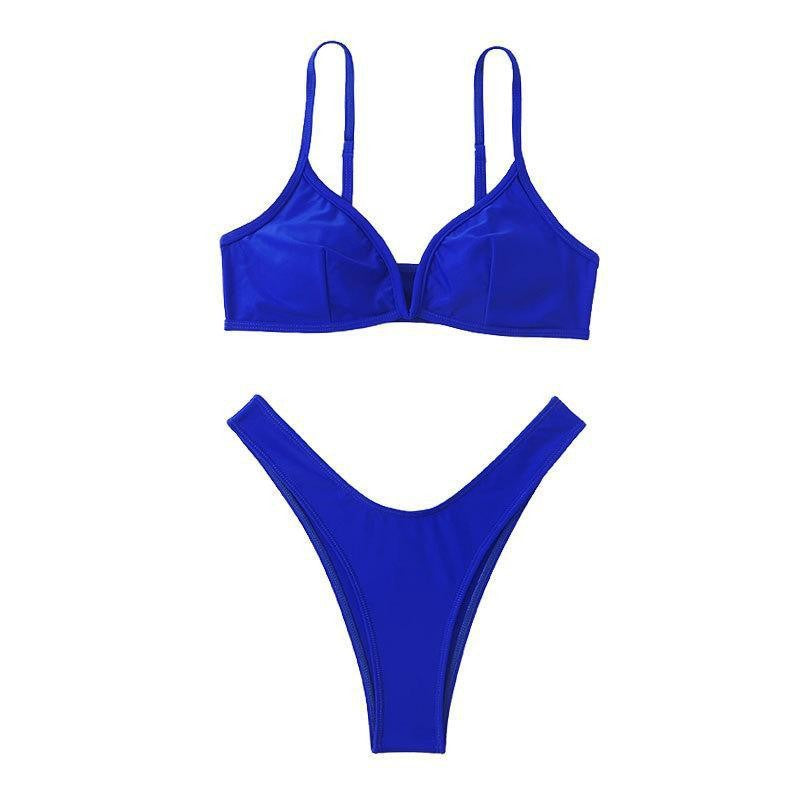 Women's High-Cut Bikini with Deep V-Neck Mune Fashion