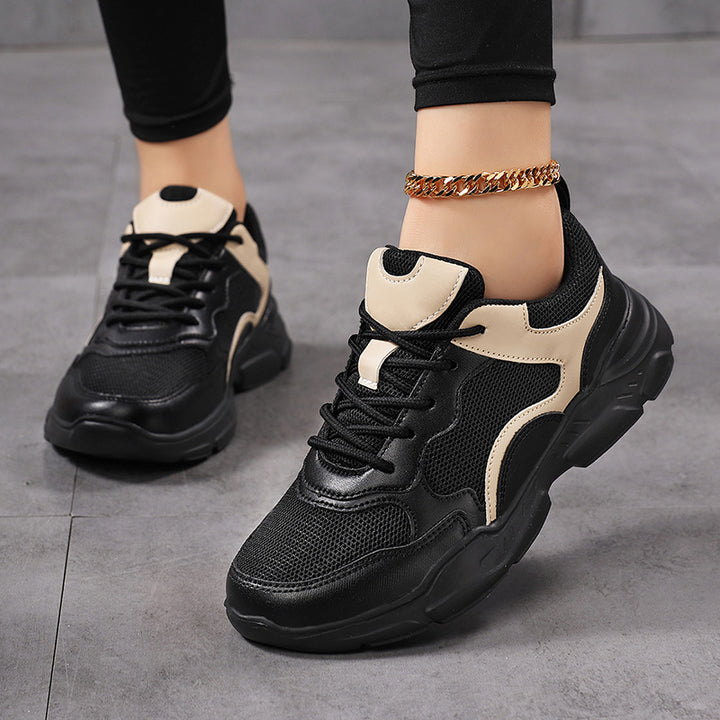 Women’s modern comfort sneakers in retro look with breathable mesh, padded heel, and contoured lightweight sole construction Mune Fashion
