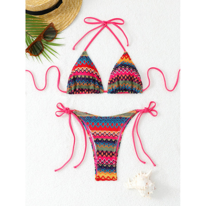 Ladies Triangle Bikini with Colorful Pattern Mune Fashion