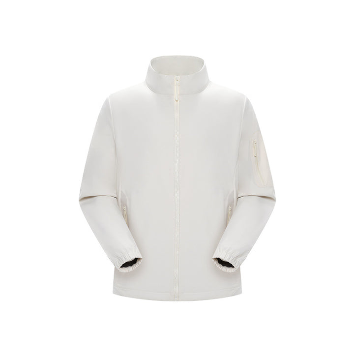 Unisex Lightweight Softshell Jacket with Stand-Up Collar, Full-Length Zipper and Arm Pocket Drune