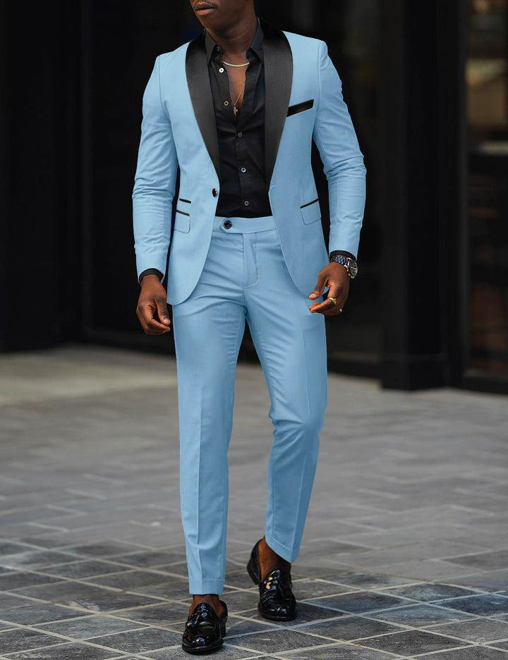 Men's narrow cut tuxedo with satin lapels and slim-fit trousers Mune Fashion