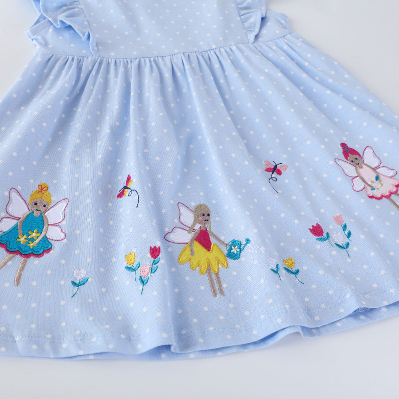 Girl's dress with cute fairy appliqués Mune Fashion