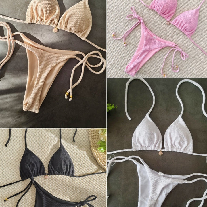 Women's triangle bikini with refined lacing details Mune Fashion