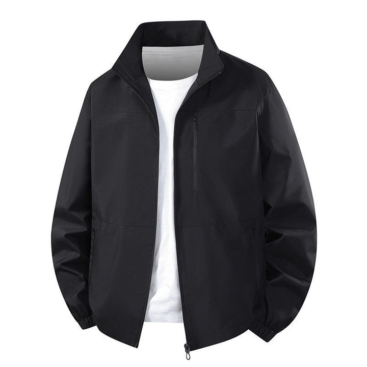 Men Light wind and water-repellent transitional jacket with standing collar and concealed zipper pockets Mune Fashion