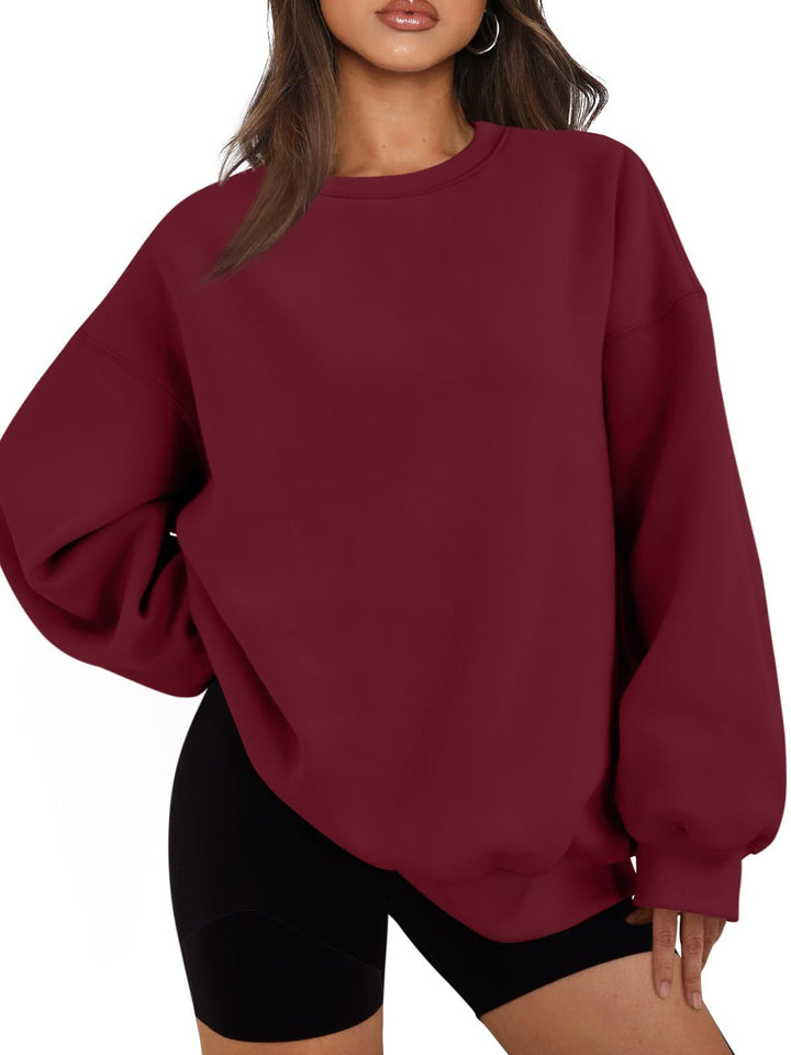 Women's Boxy Crewneck Sweatshirt with extra wide fit, raglan sleeves, and soft fleece lining Mune Fashion