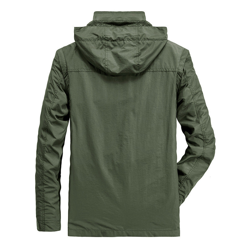 Men's field parka with detachable hood, breathable mesh lining, and versatile front pockets Mune Fashion