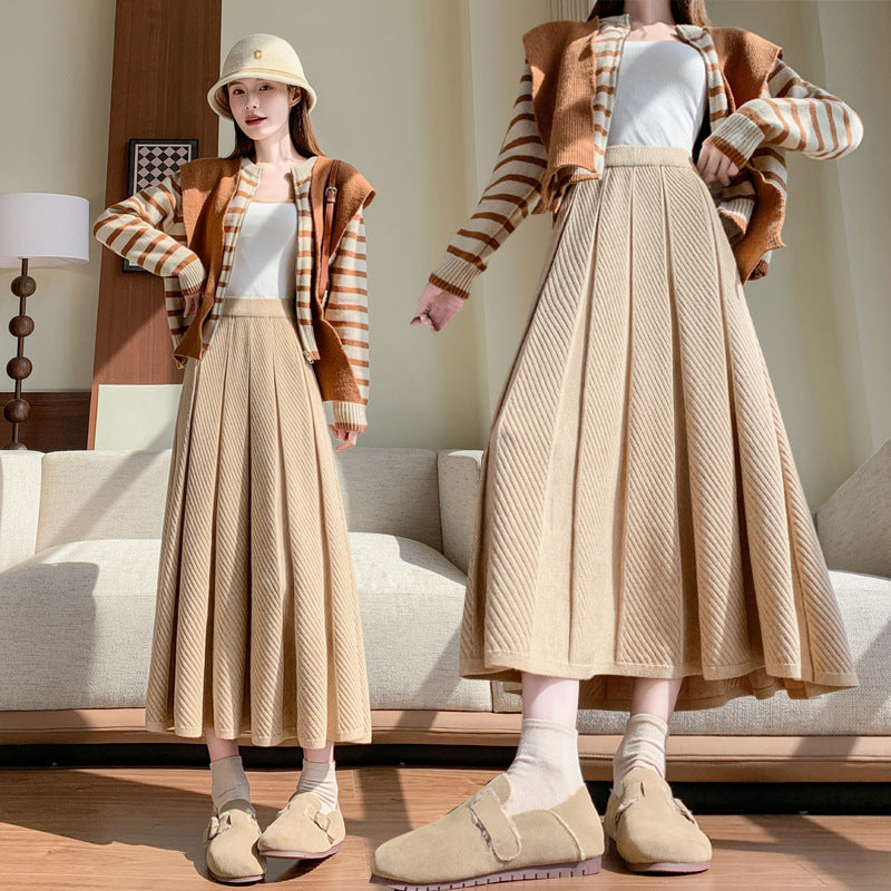 Women's Elegant Pleated Maxi Skirt Mune Fashion