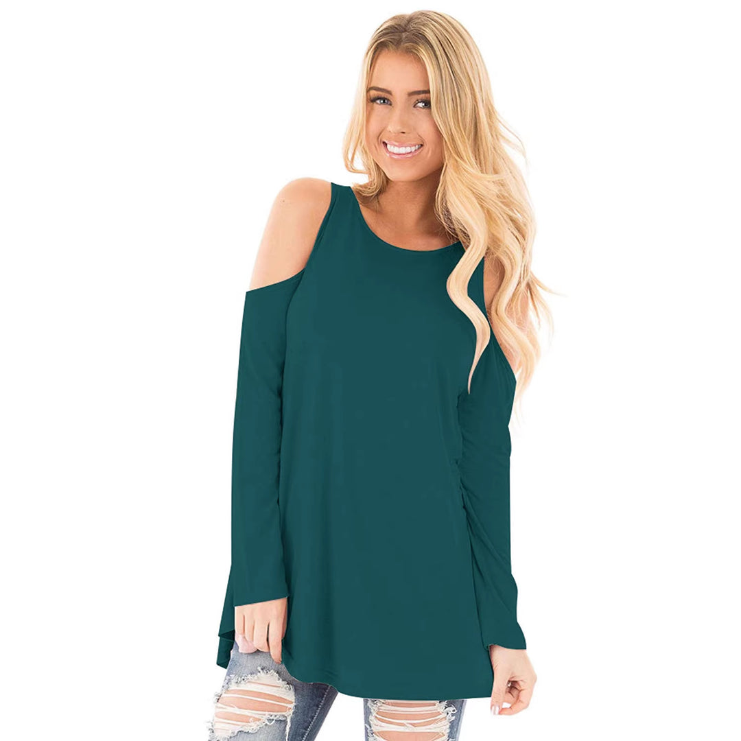 Women's Long Sleeve Tunic with Cut-Out Shoulders and Wide Fit Mune Fashion