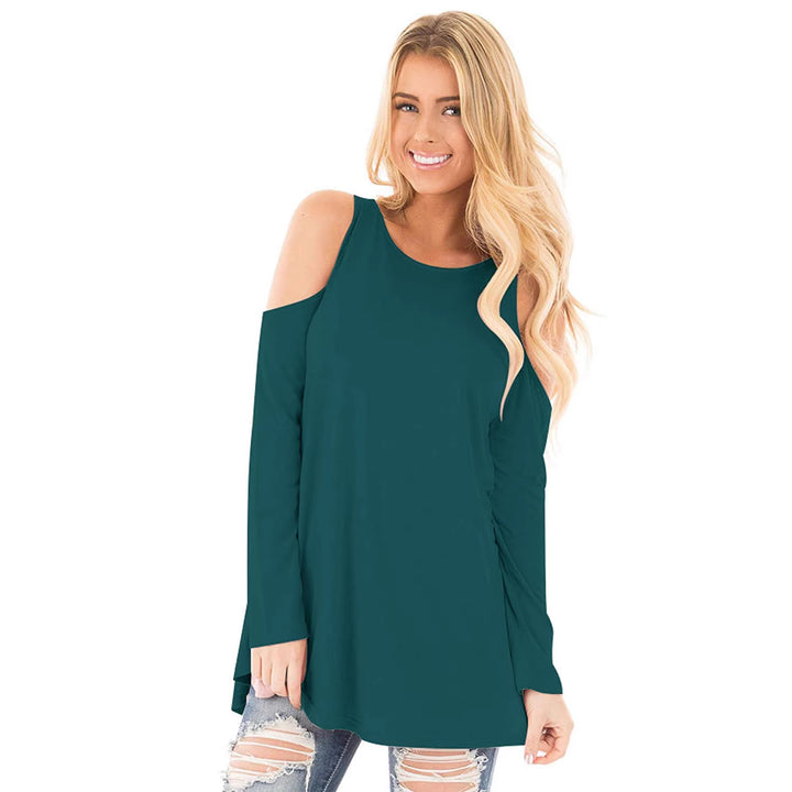 Women's Long Sleeve Tunic with Cut-Out Shoulders and Wide Fit Mune Fashion