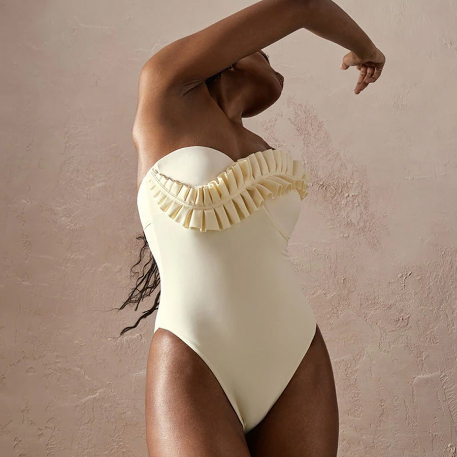 Women's Swimsuit with Asymmetric Ruffle Design Mune Fashion