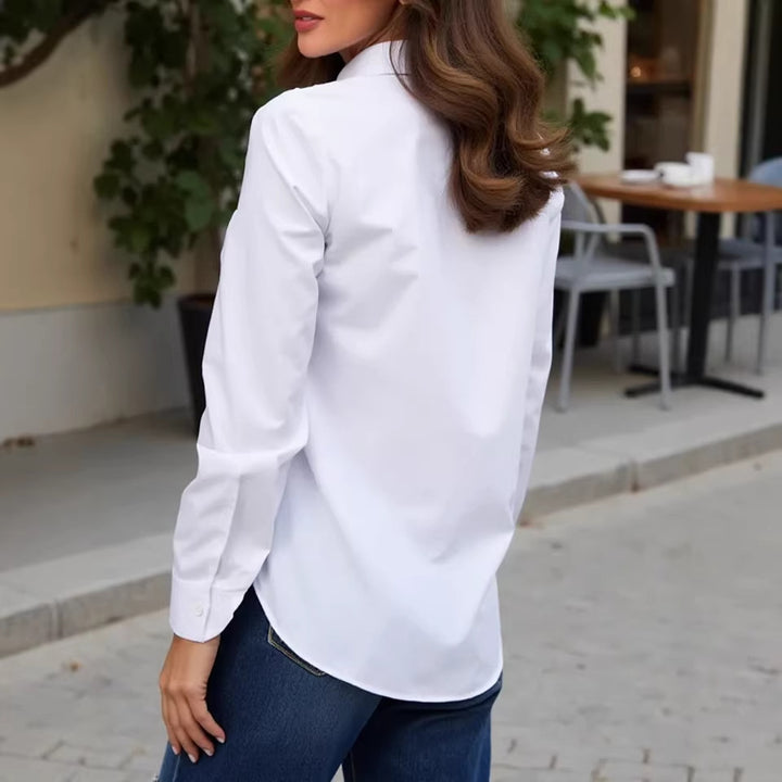 Women's Elegant Cotton Blouse with Button Details