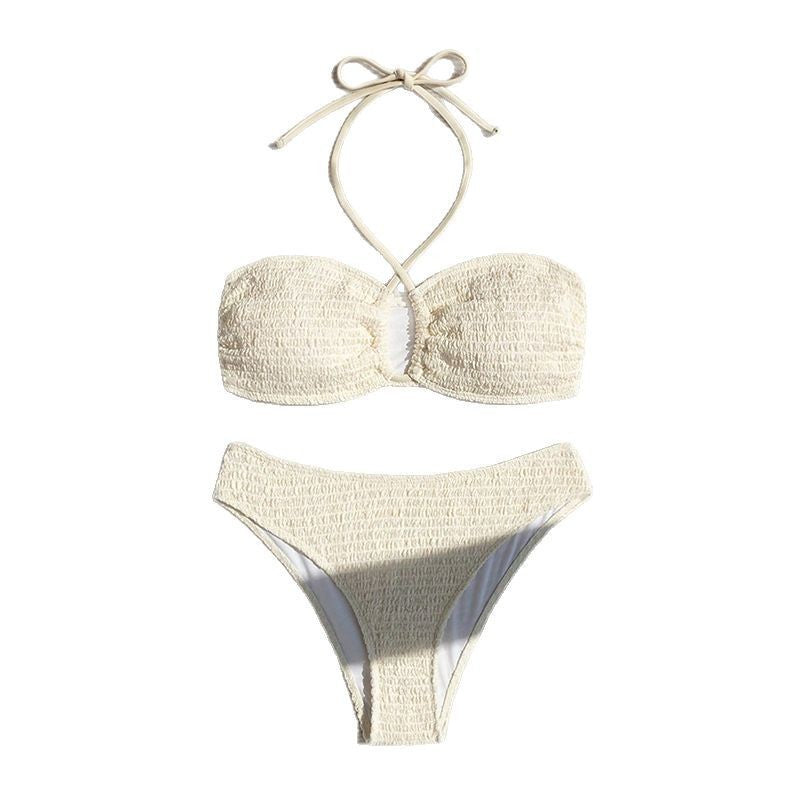 Women Bustier Bikini Set with elastic ruffle design Mune Fashion