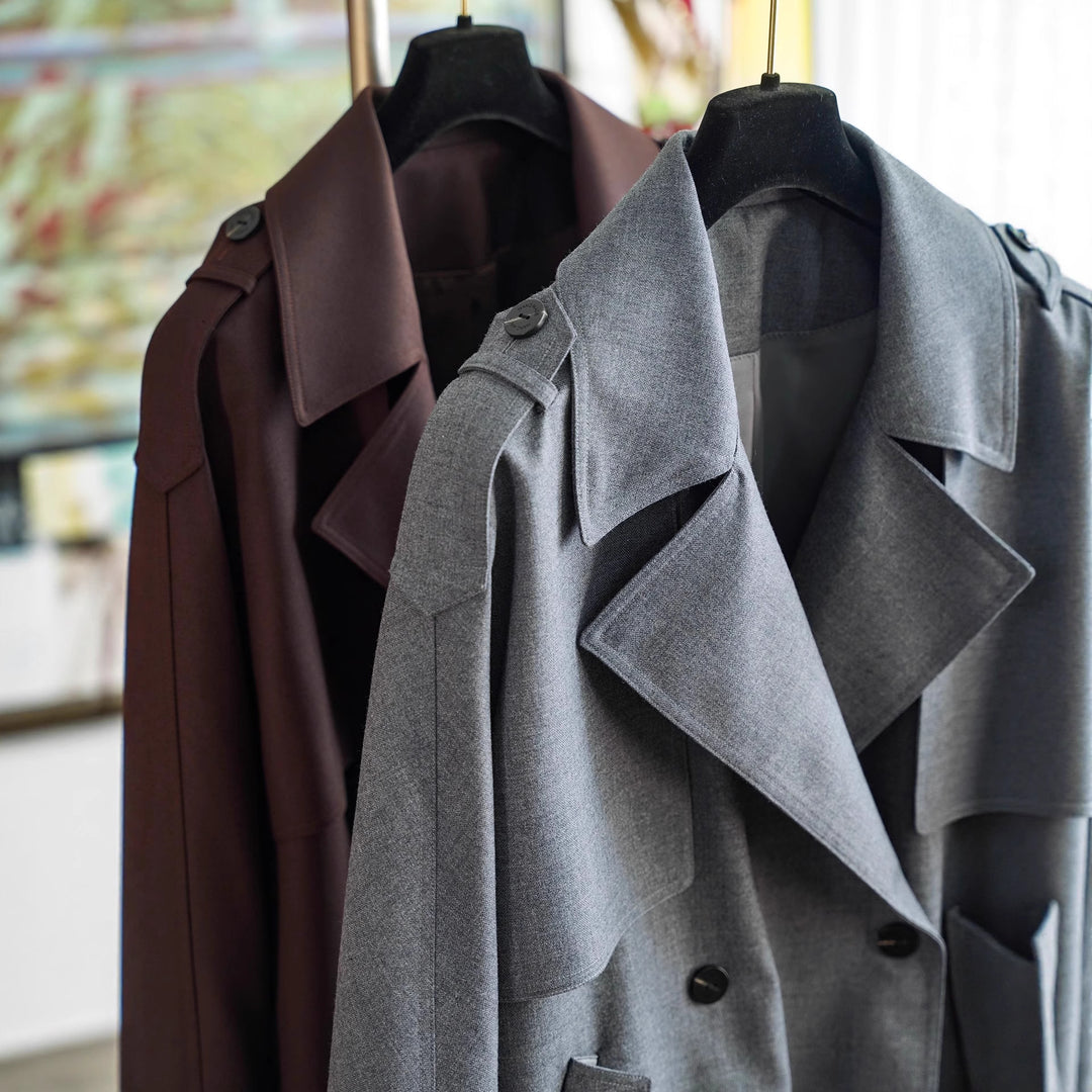 Women's Stylish Trench Coat with Waist Belt Mune Fashion
