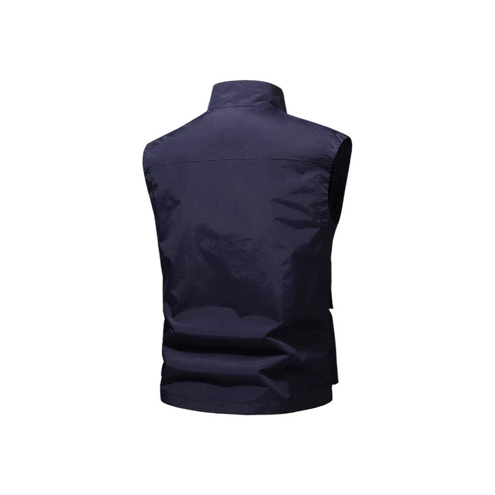 Men's Travel Performance Vest with High Collar, Water-Repellent Microfiber and Multiple Pockets Mune Fashion