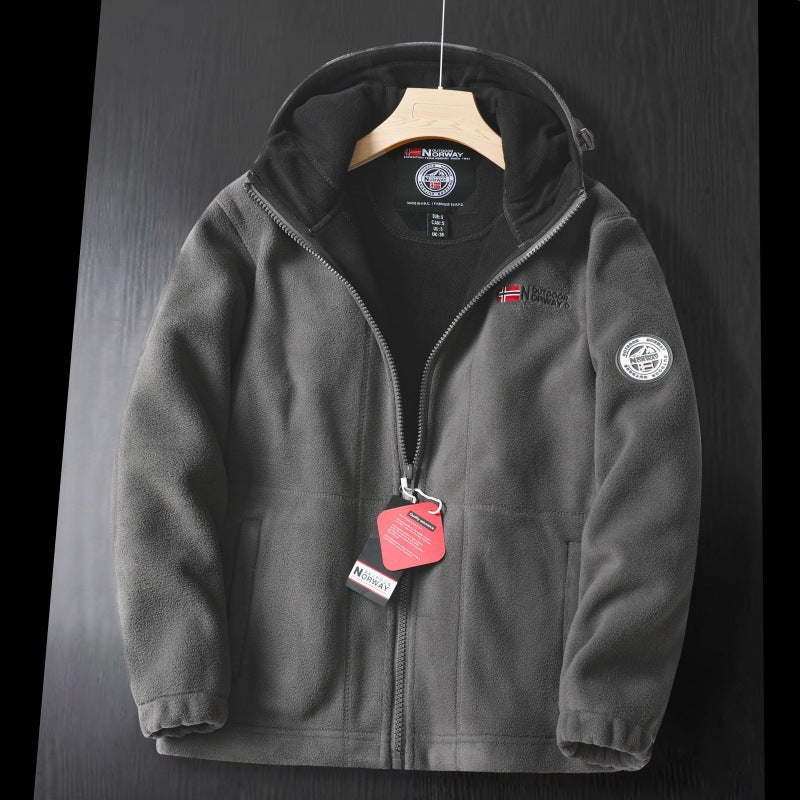 Women's fleece hooded jacket with warming microfleece lining, full-length zipper and elastic cuffs Mune Fashion