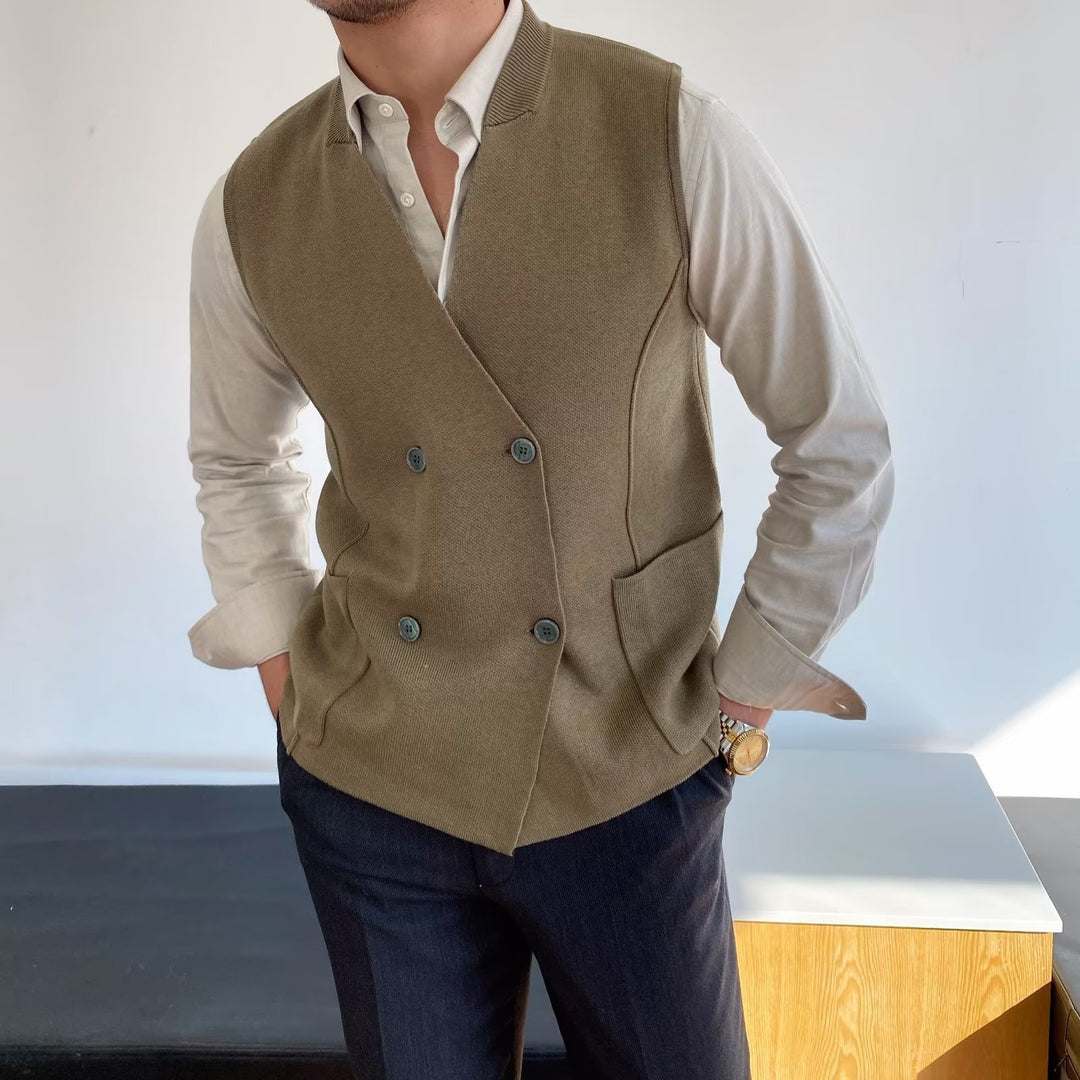 Men's Fashion Vest with Double Button Placket Mune Fashion