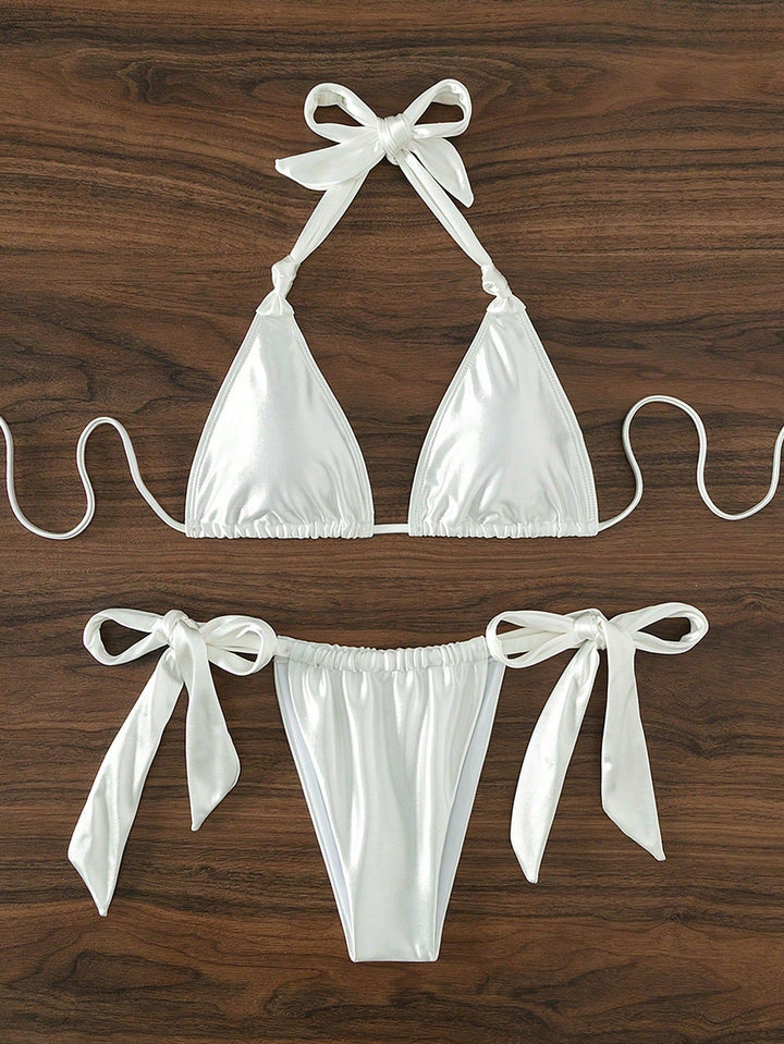 Women's Stylish Triangle Bikini with Bow Details Mune Fashion