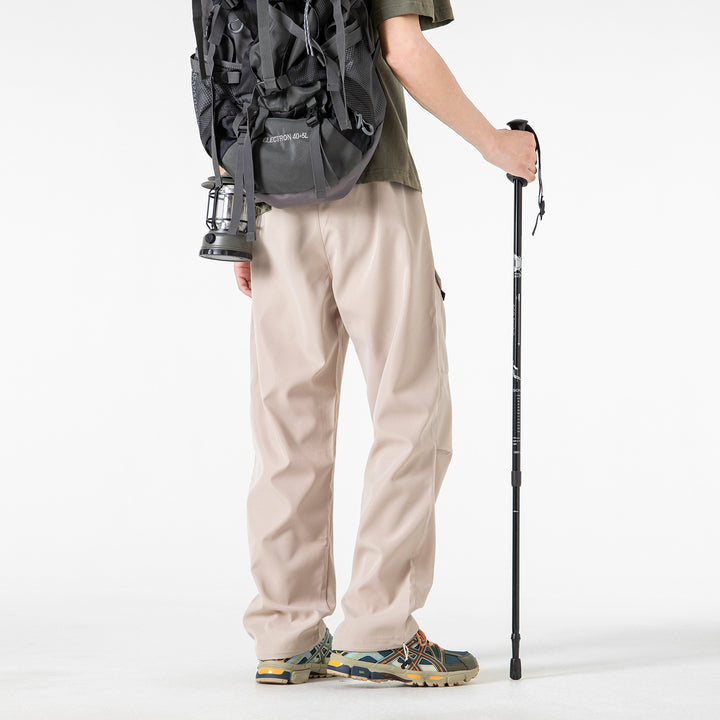 Men's Wide Utility Cargo Pants with Reinforced Knee Patches, Zipper and Flap Pockets Drune