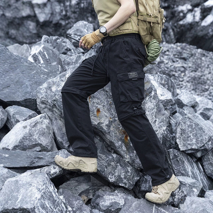 Herren Cargo-Trekkinghose mit elastischem Bund, Kordelzug und multifunktionalen Beintaschen Mune Fashion
