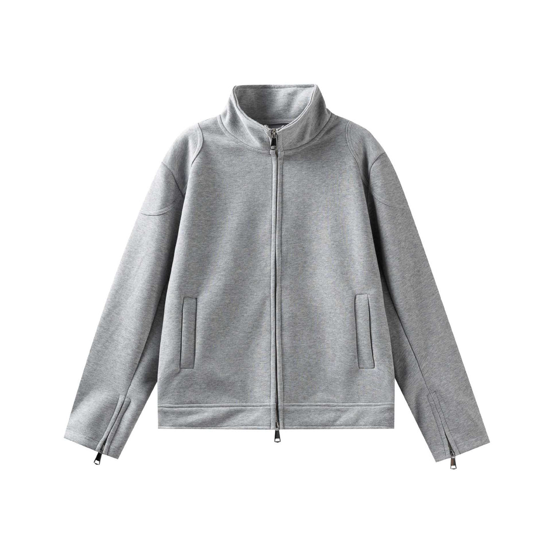Unisex High Collar Zip Jacket made of French Terry with sleeve slits and side pockets Mune Fashion