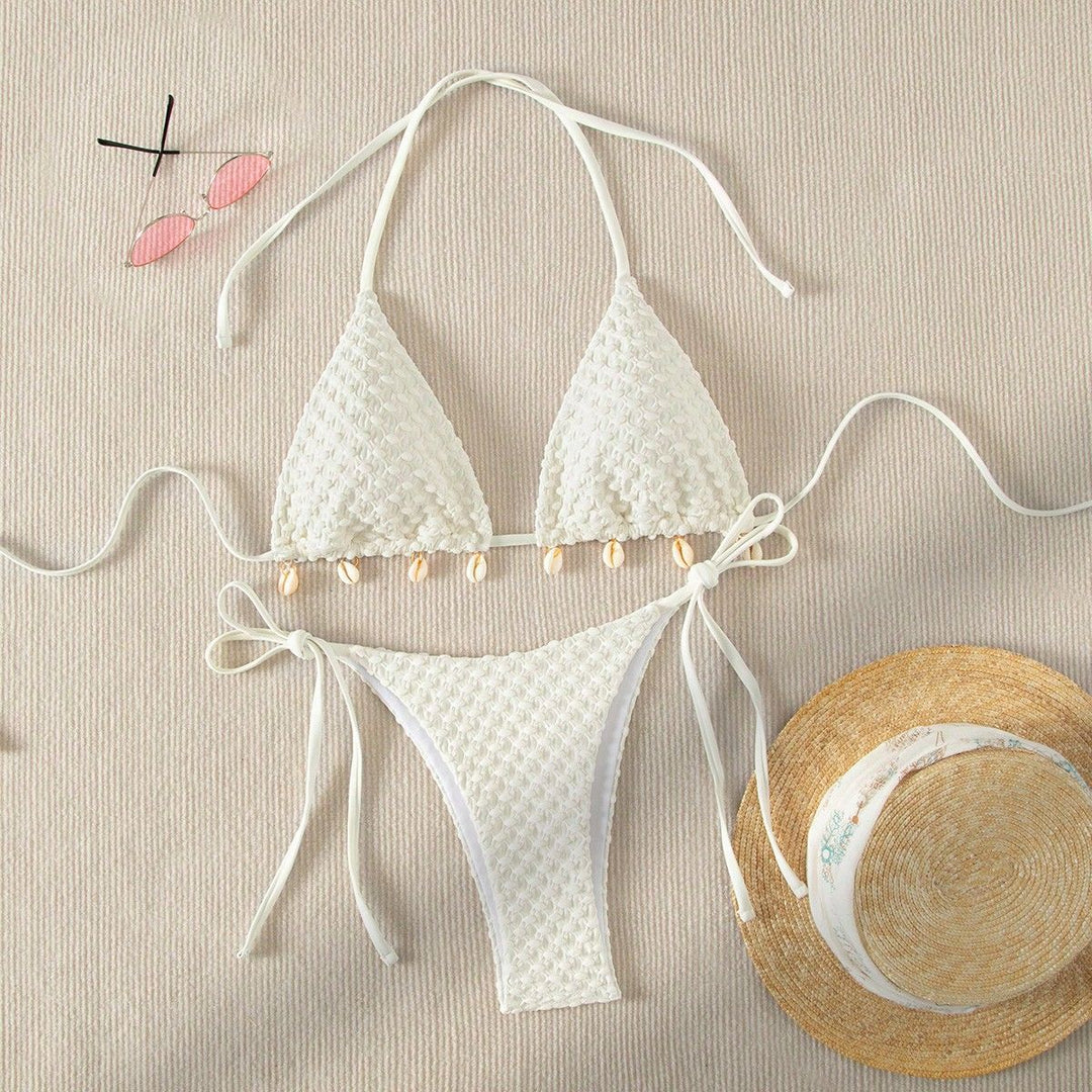 Women's Triangle Bikini with Shell Decoration Mune Fashion