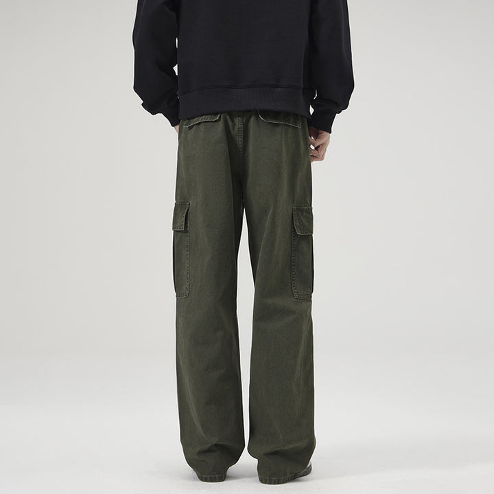 Men's Loose Fit Utility Cargo Pants with Reinforced Knees and Drop Crotch Mune Fashion