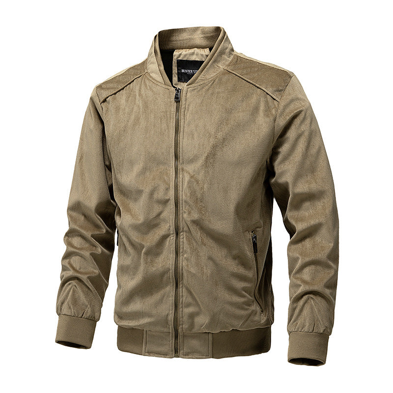 Men's lightweight bomber jacket made of fine corduroy with ribbed cuffs Mune Fashion
