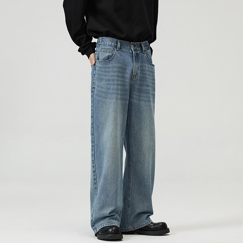 Men Wide Baggy Jeans in Vintage Look with Five-Pocket Cut Mune Fashion