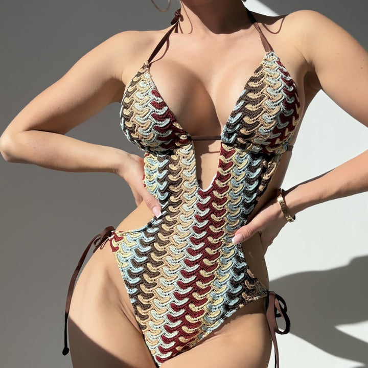 Women's One-Piece Swimsuit with Refined Cut Details Mune Fashion