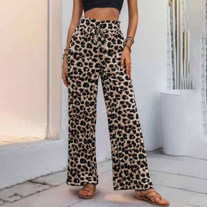 Women's Wide Leopard Print Palazzo Pants Mune Fashion