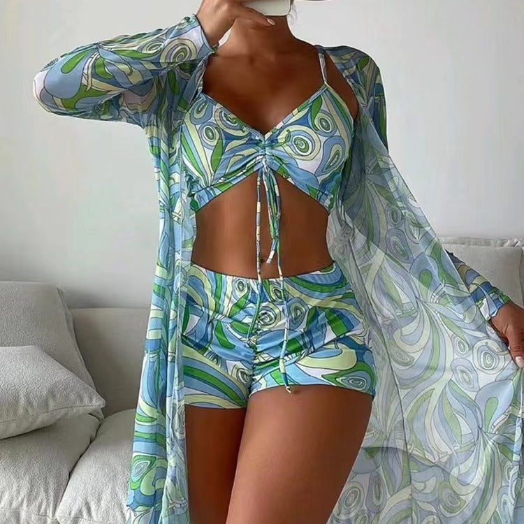 Women's tankini set with fashionable overshirt Mune Fashion