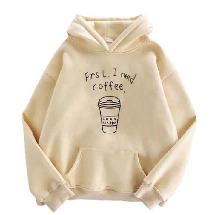 Unisex cool hoodie with Coffee-To-Go graphic, kangaroo pocket, and adjustable hood Mune Fashion