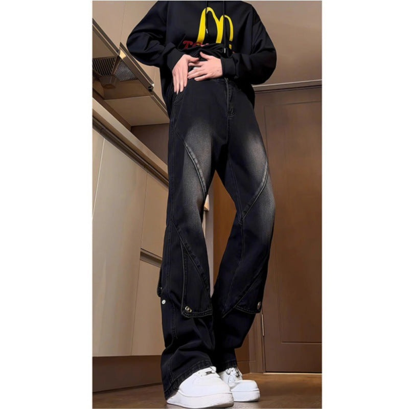 Men's Fashion Oversized Denim Pants with Creative Seams Mune Fashion