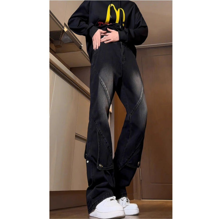 Men's Fashion Oversized Denim Pants with Creative Seams Mune Fashion